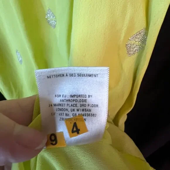 LEIFNOTES Anthropologie Ponderosa Boho Dress Sequins Yellow Tank Sleeveless‎ 12 - Picture 7 of 10